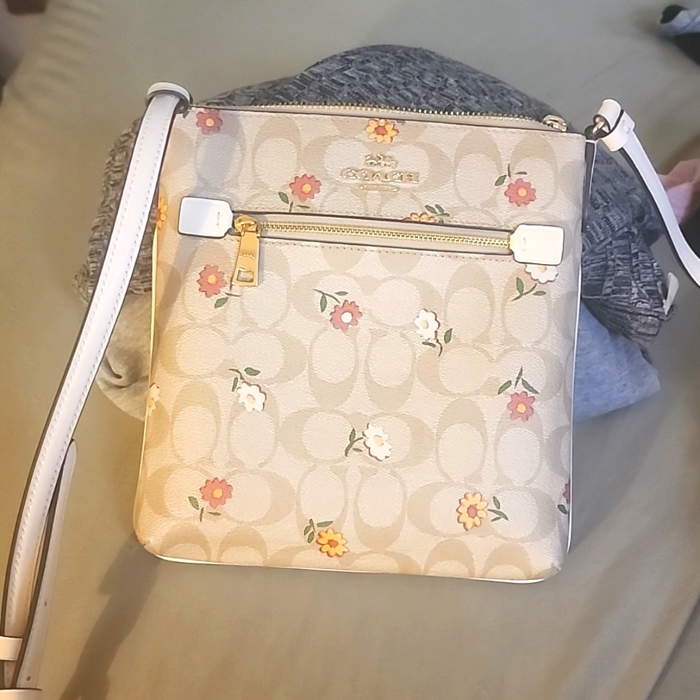 Coach cross body floral bag